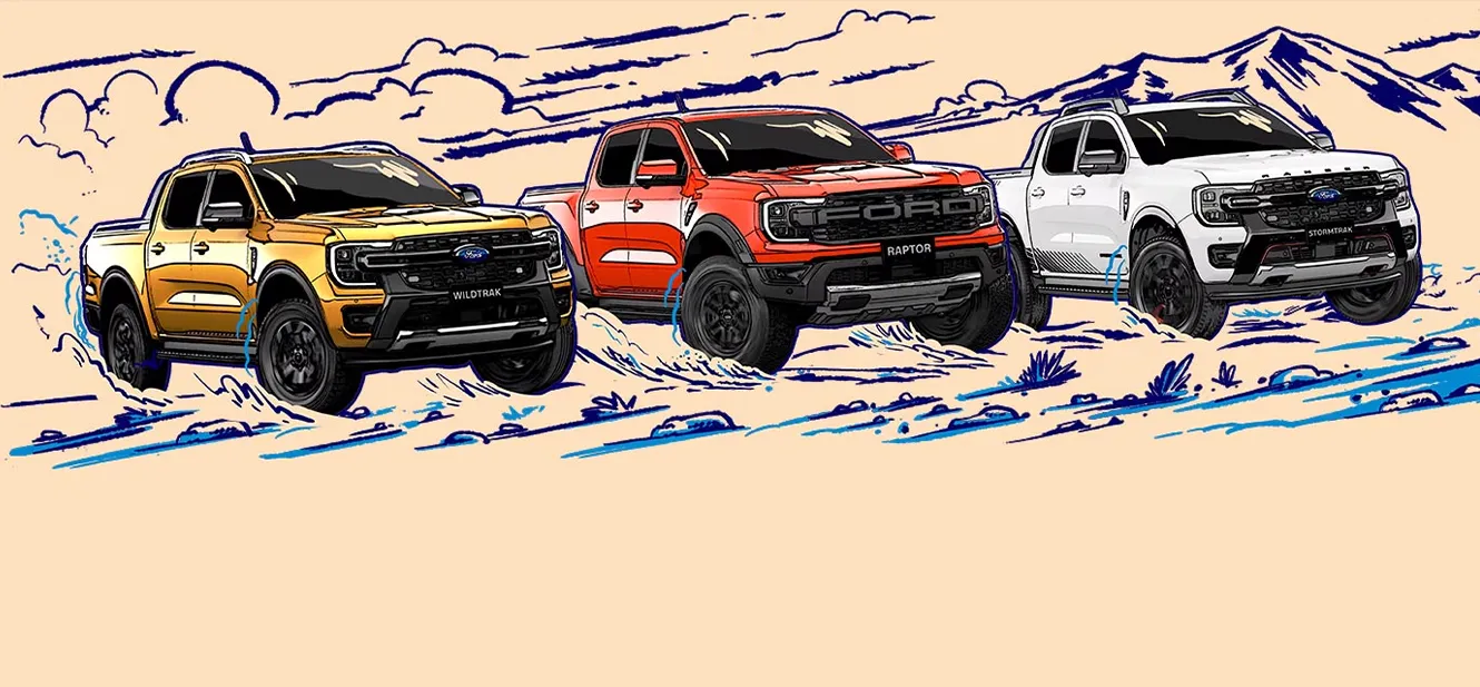 ford wildtrak, raptor and stormtrak