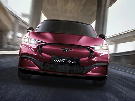 Red Ford Mustang Mach-E Front View