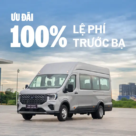 Silver Ford Transit van with 100% registration fee offer.
