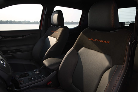  Ford Wildtrak interior view featuring front seats