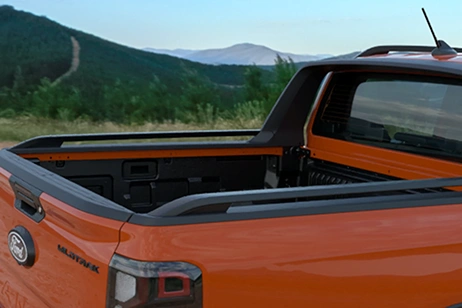  Ford Wildtrak in ingnite orange rear view