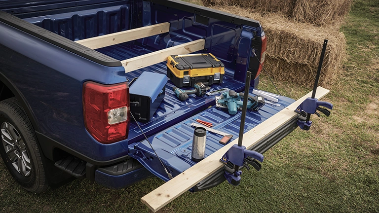 Ford Wildtrak in blue tailgate 