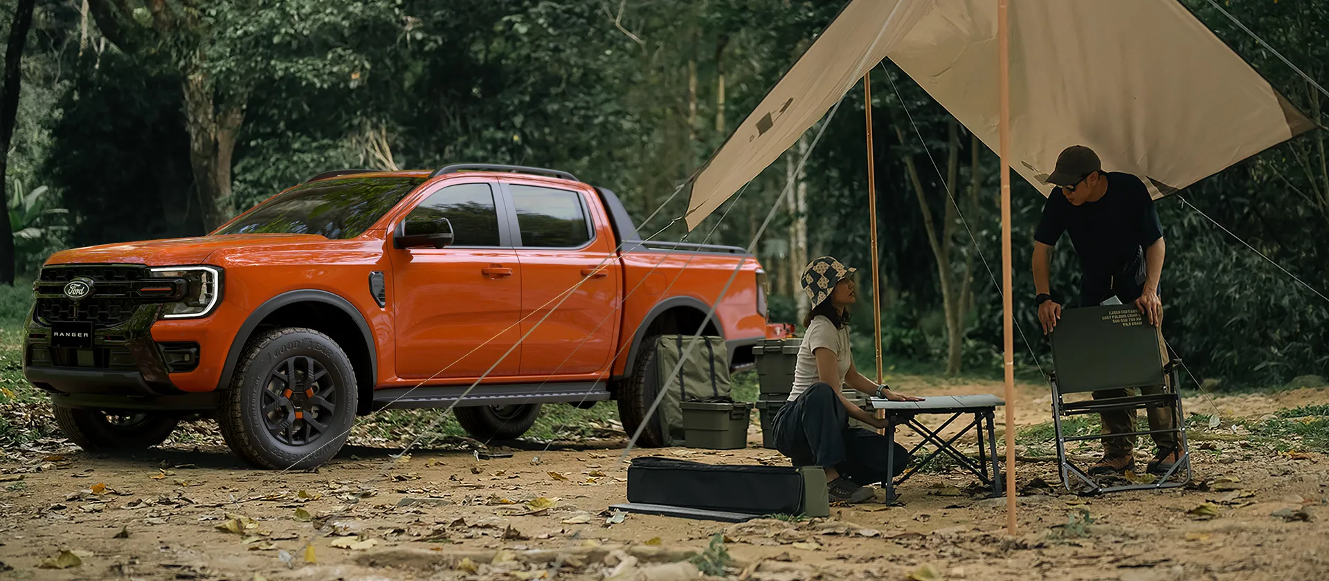 campsite Setup Ignite Orange.