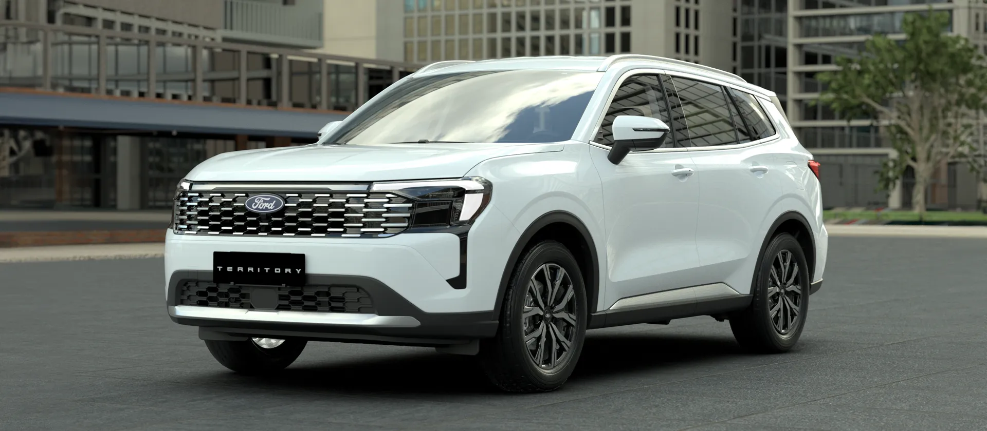 front view of ford trend in white color on model-trend
