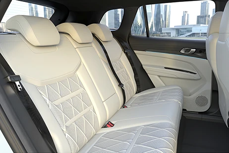 interior side view of beige car seat