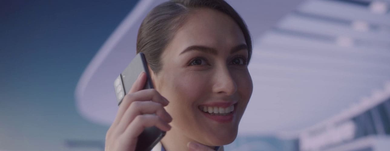 woman holding mobile phone